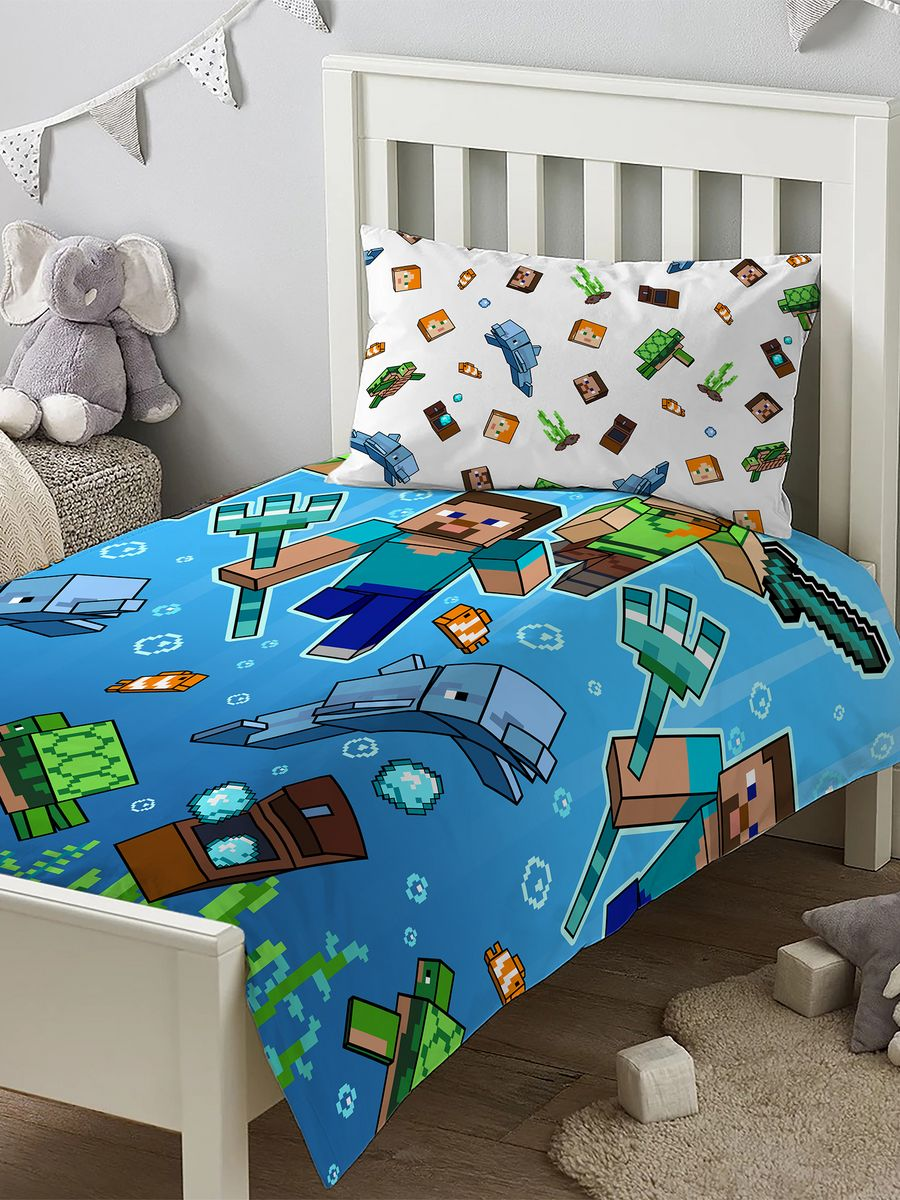 Постельное бельё Juno Подводный майнкрафт 1