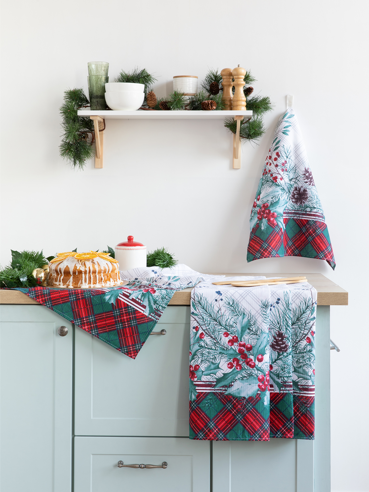 Комплект вафельных полотенец "Celebration", Унисон 0