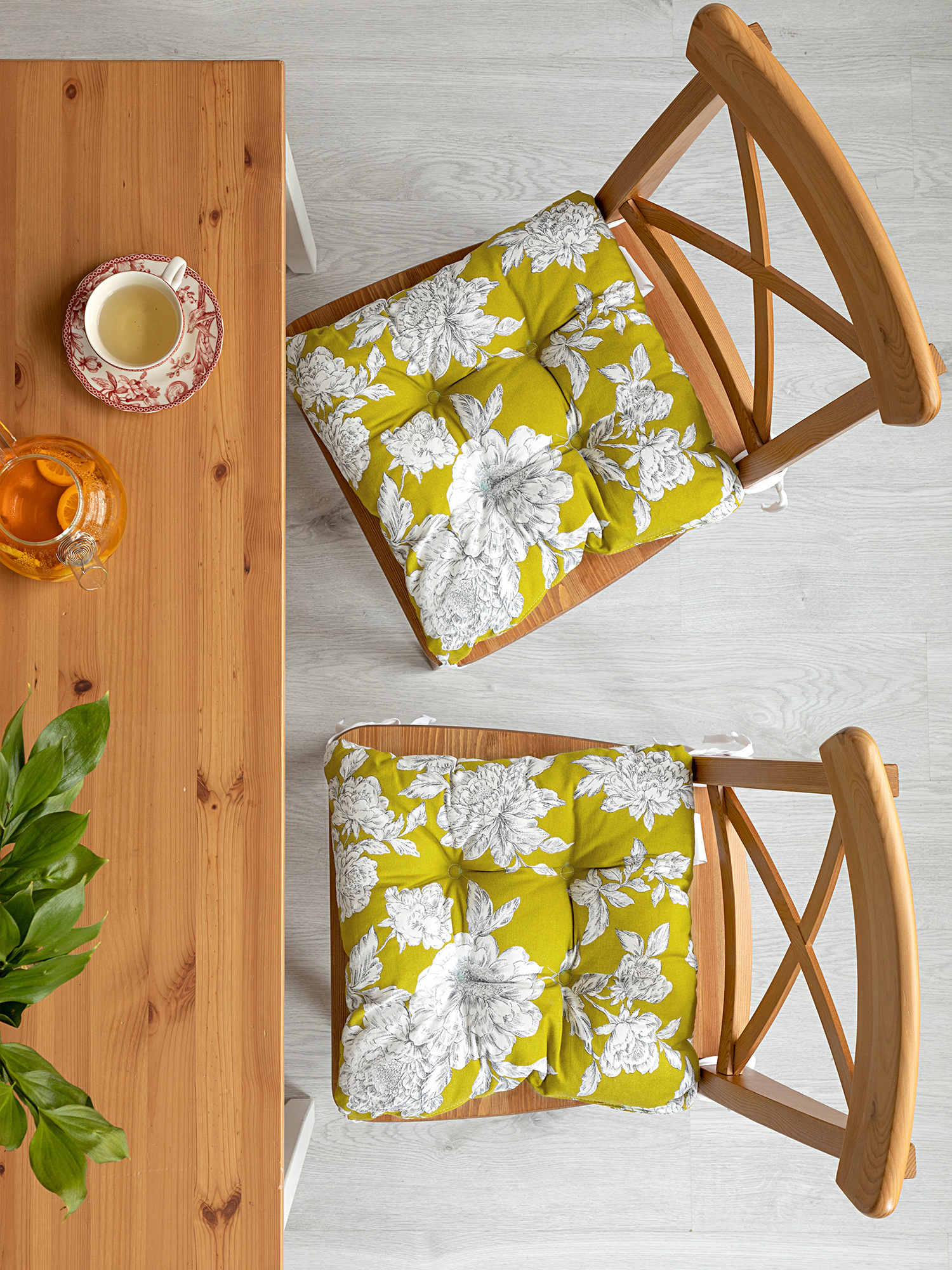 Комплект подушек на стул с тафтингом "Bottega Verde", Mia Cara 1