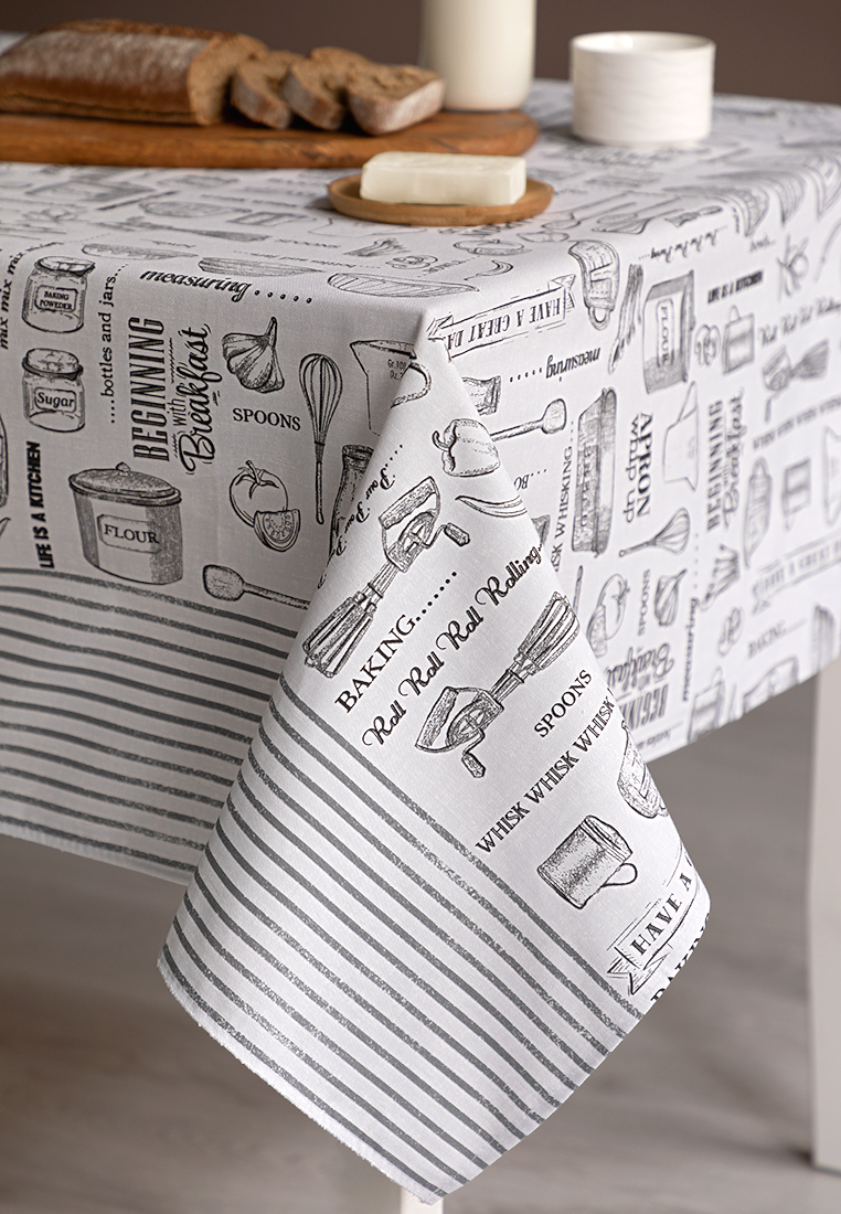 Скатерть рогожка "Loft Café", вариант 2, Унисон 2