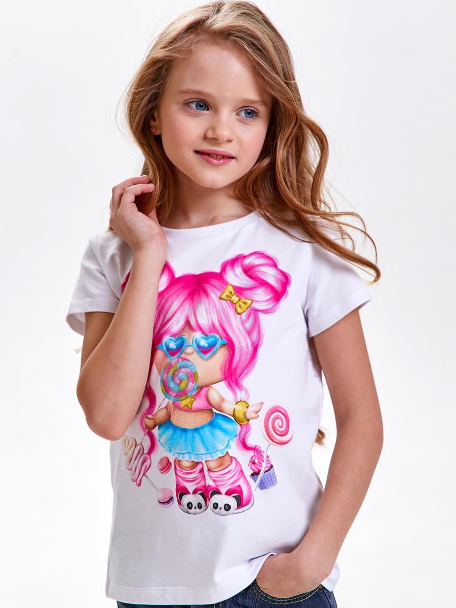 Футболка "Куколка-сладкоежка", белый, Juno 1