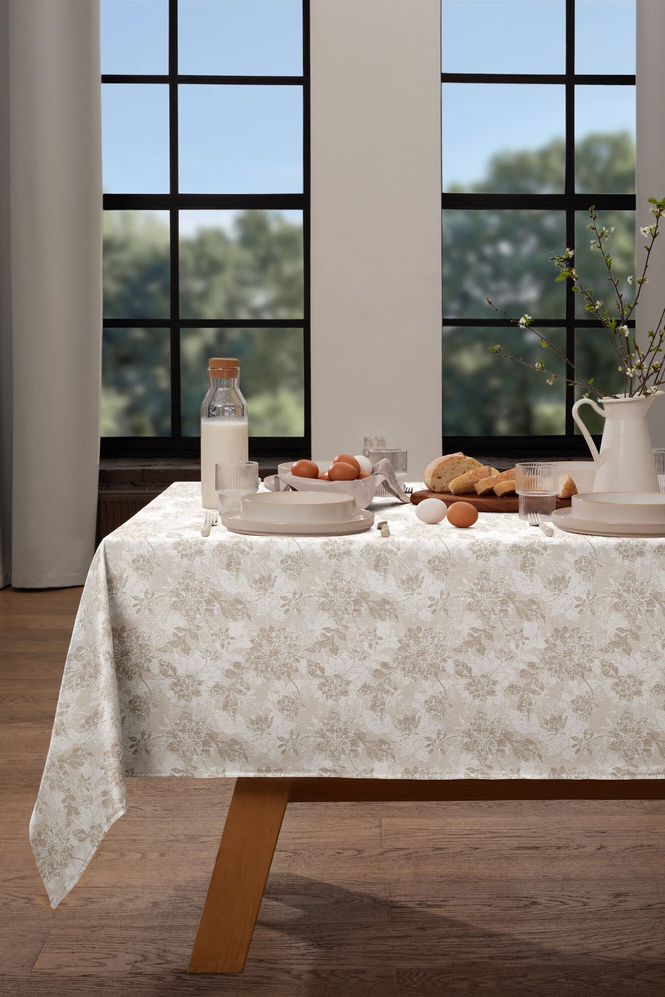 Скатерть Унисон Бежевый жаккард 0