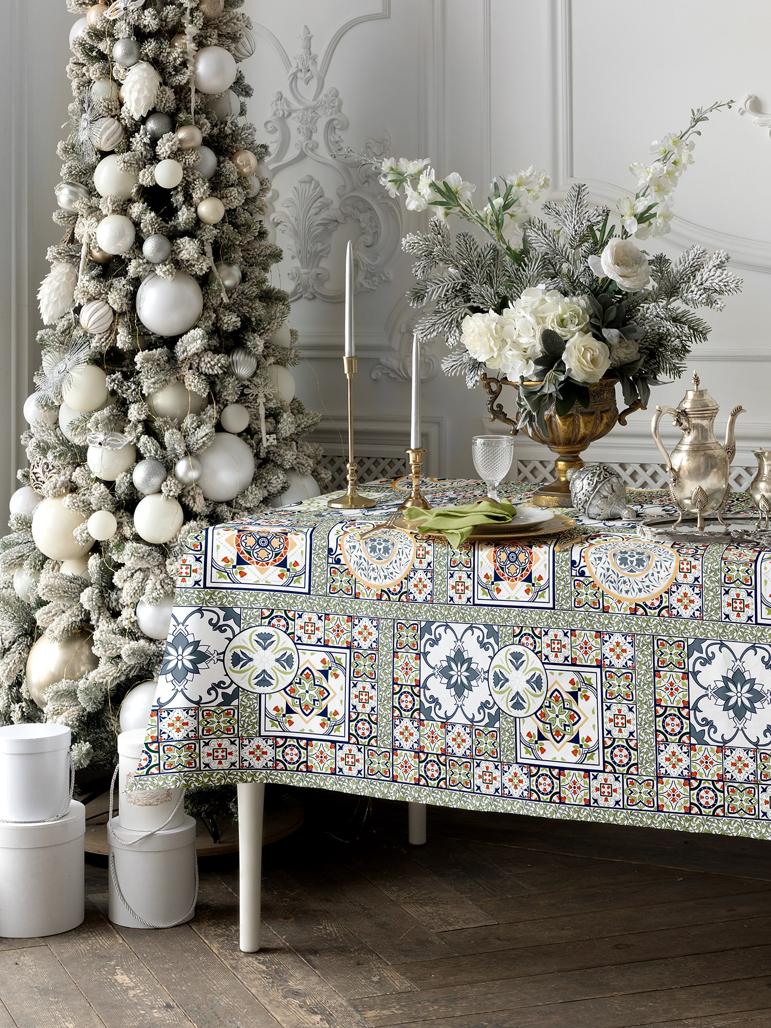 Скатерть рогожка "Азулежу", Mia Cara 3