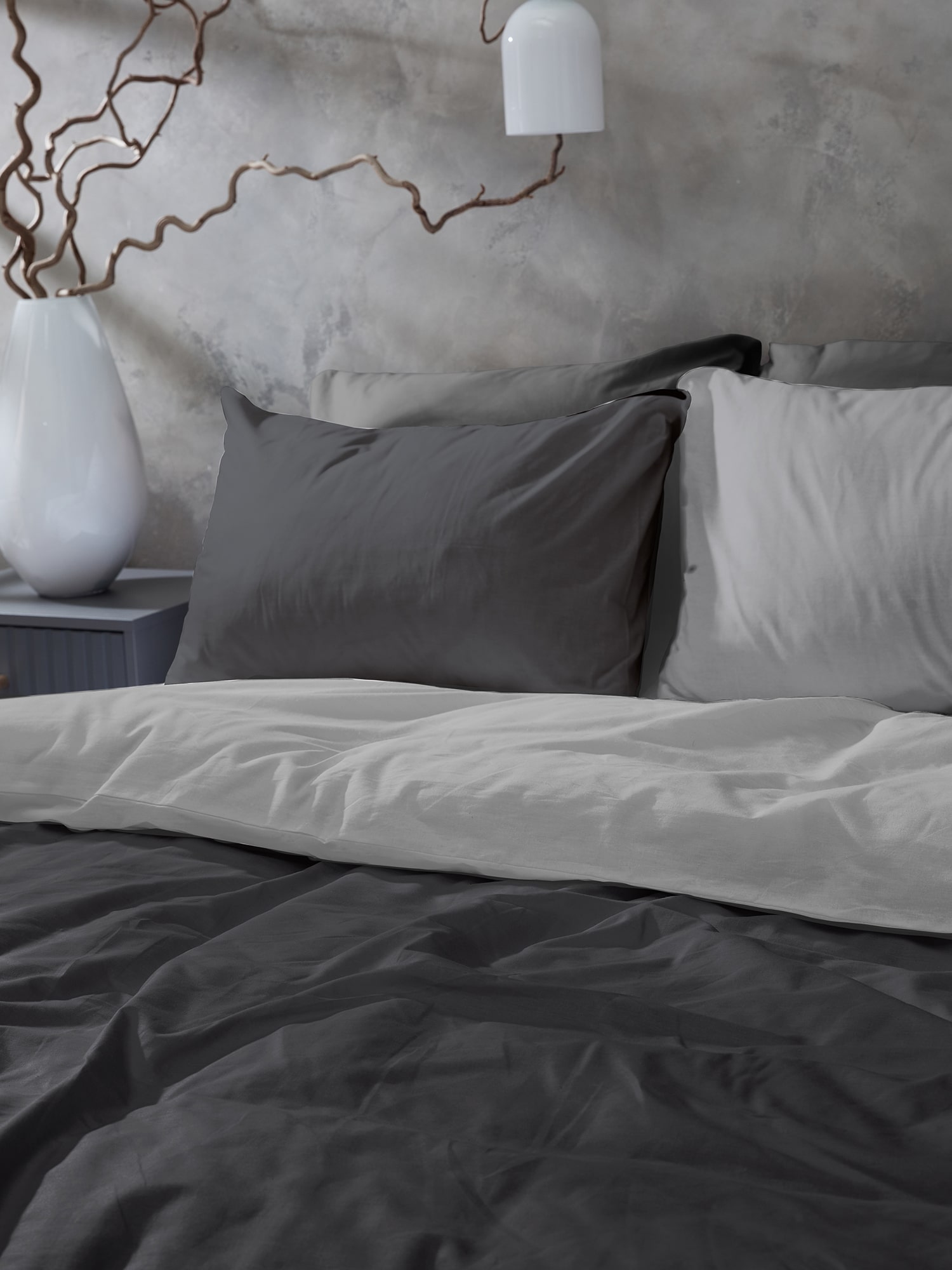 Постельное бельё Унисон Dark Grey+Grey 2