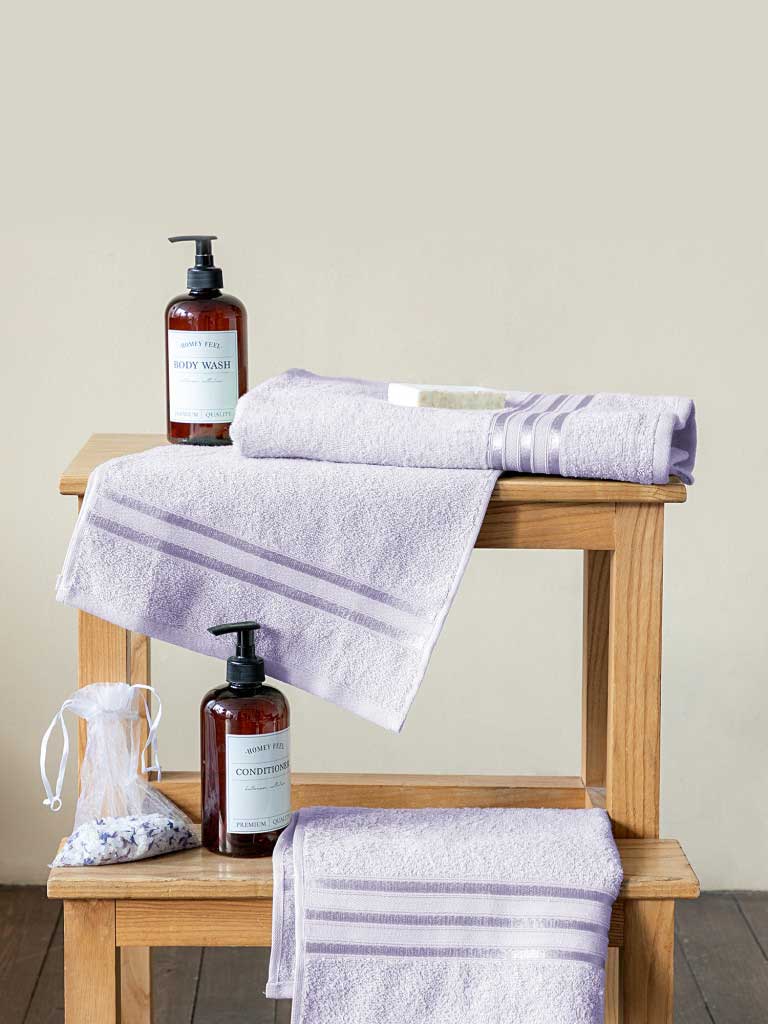 Комплект махровых полотенец "Элегант", светло-сиреневый, Унисон 1