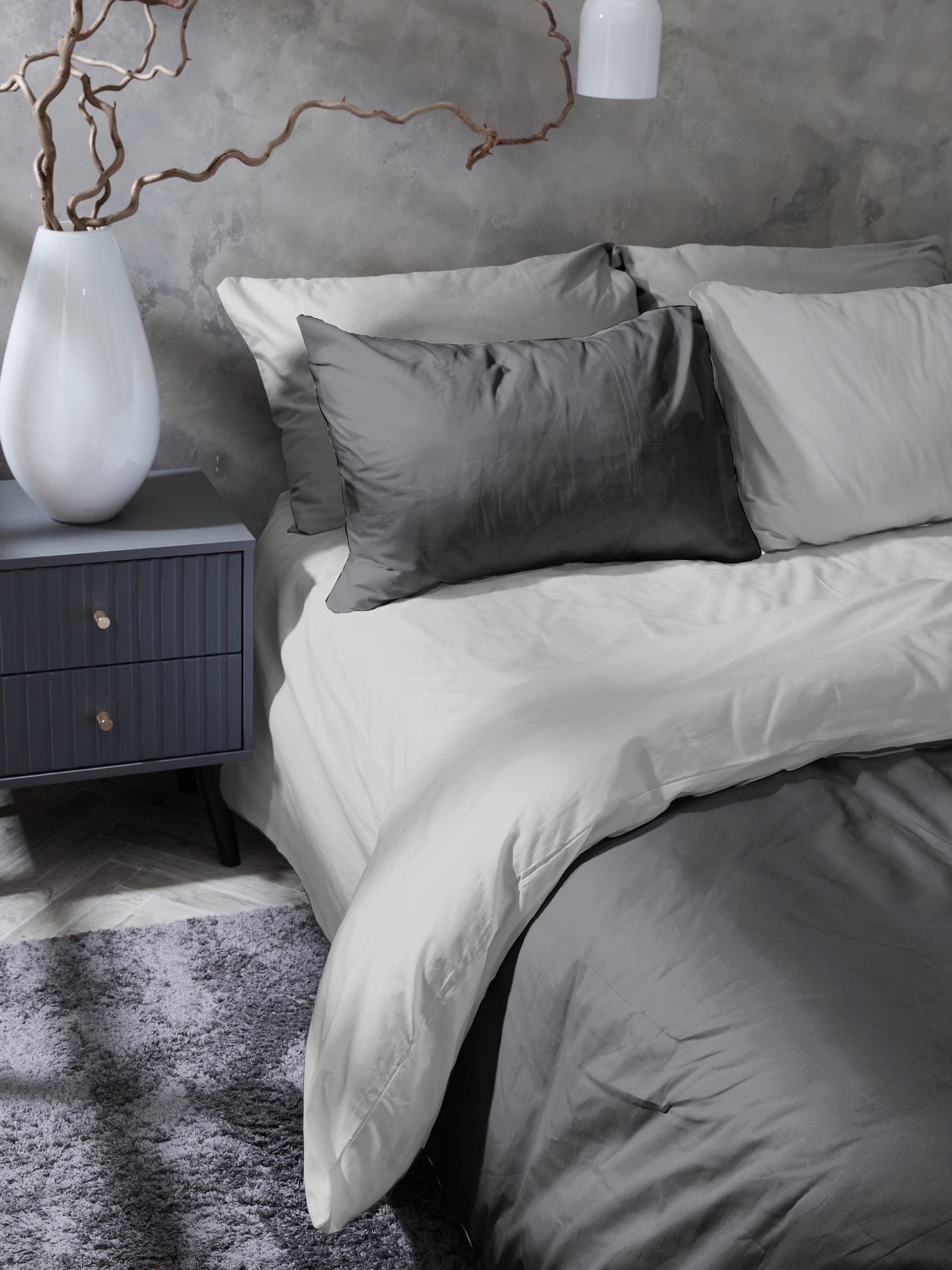 Постельное бельё Унисон Dark Grey+Grey 1