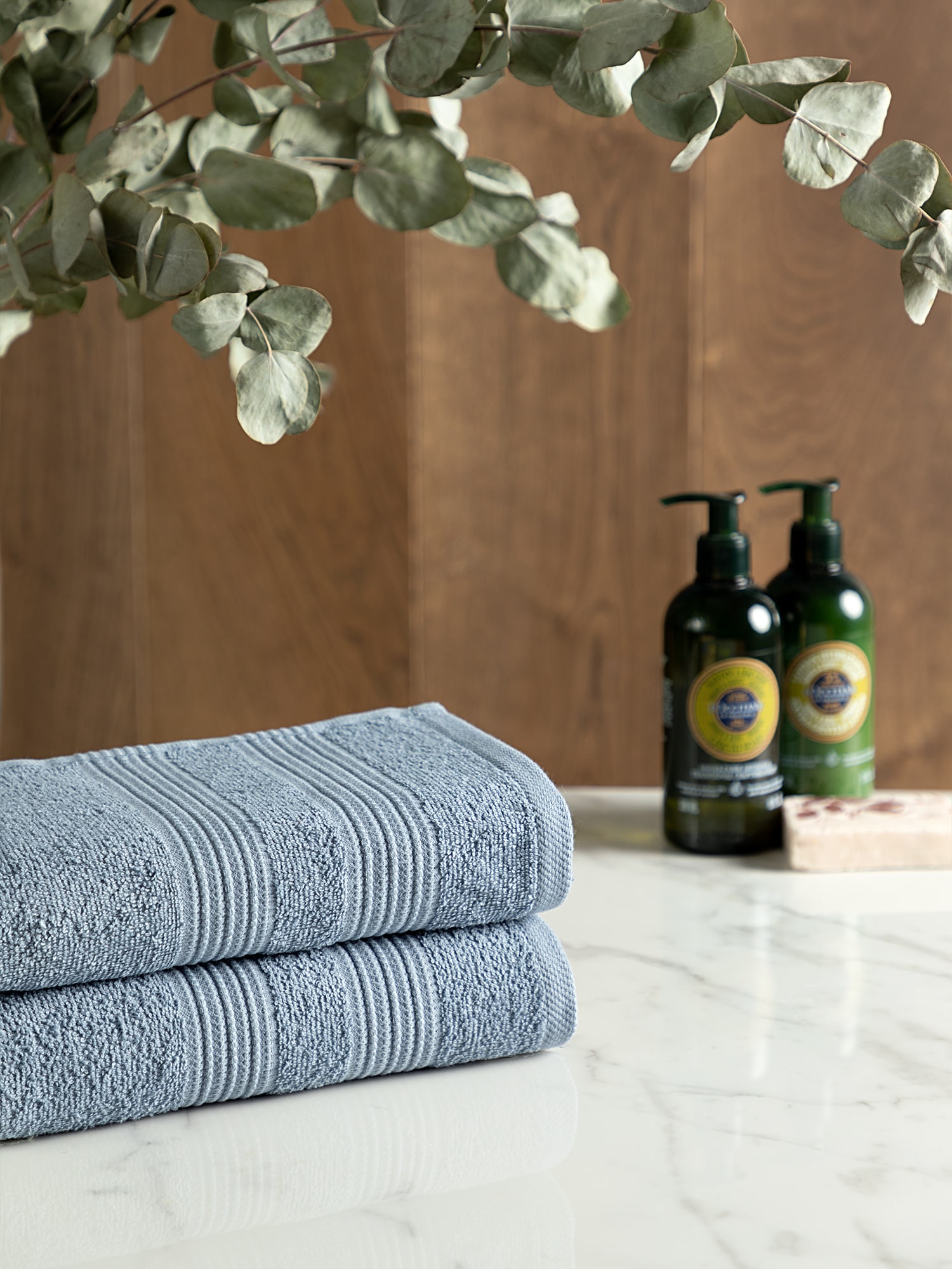 Комплект махровых полотенец "Raffle", серо-голубой, Унисон 0