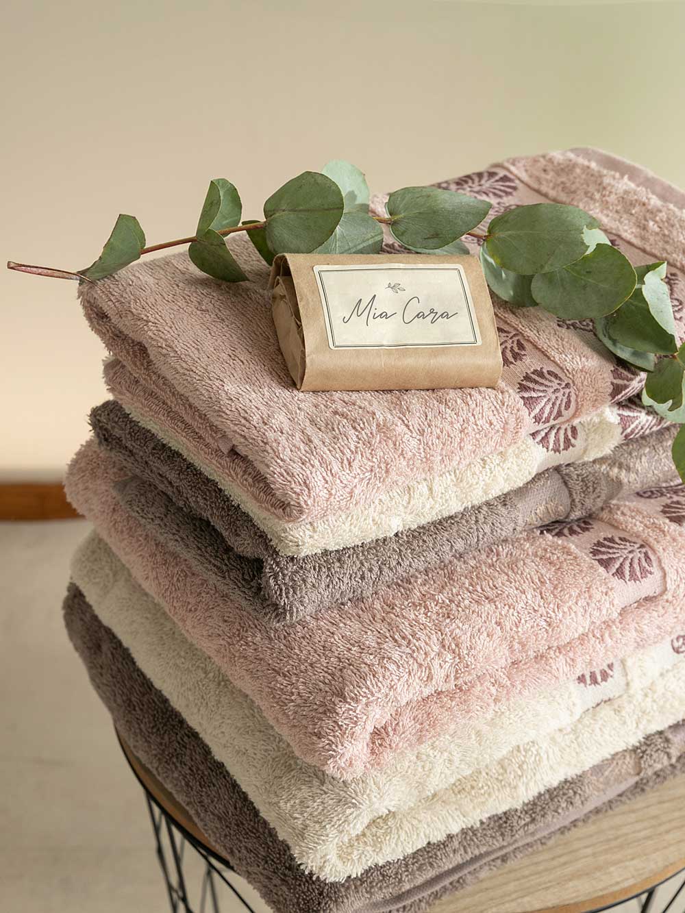 Комплект махровых полотенец "Элис", коричневый, Mia Cara 4