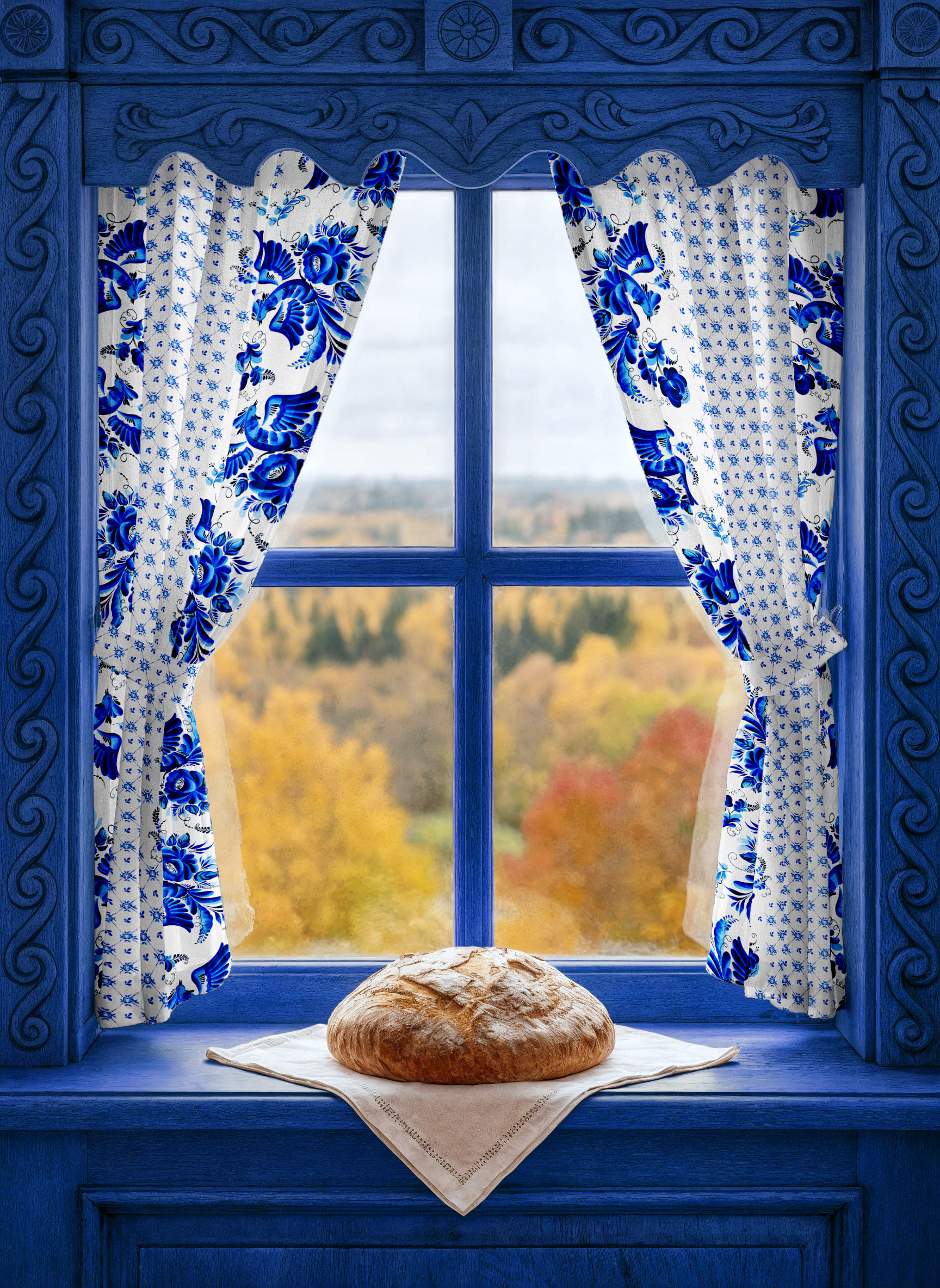 Комплект штор Унисон Гжель 3