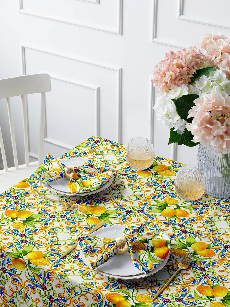 Комплект: скатерть рогожка + 6 салфеток "Lemonade", Mia Cara 0