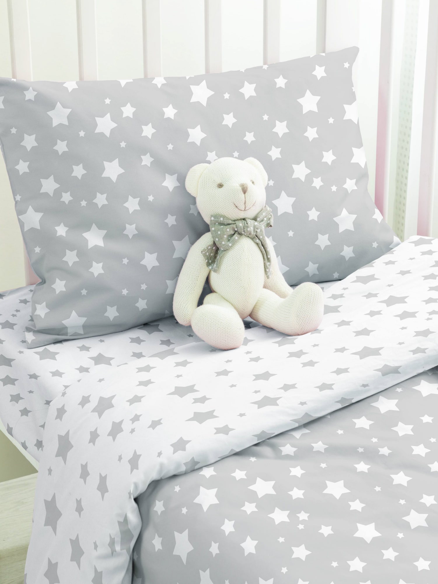 Постельное бельё Juno Grey stars 3