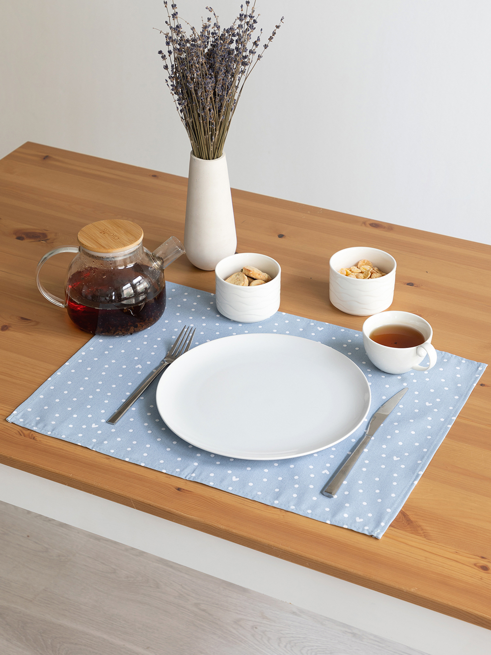 Комплект сервировочных салфеток "Love", голубой, Унисон 0