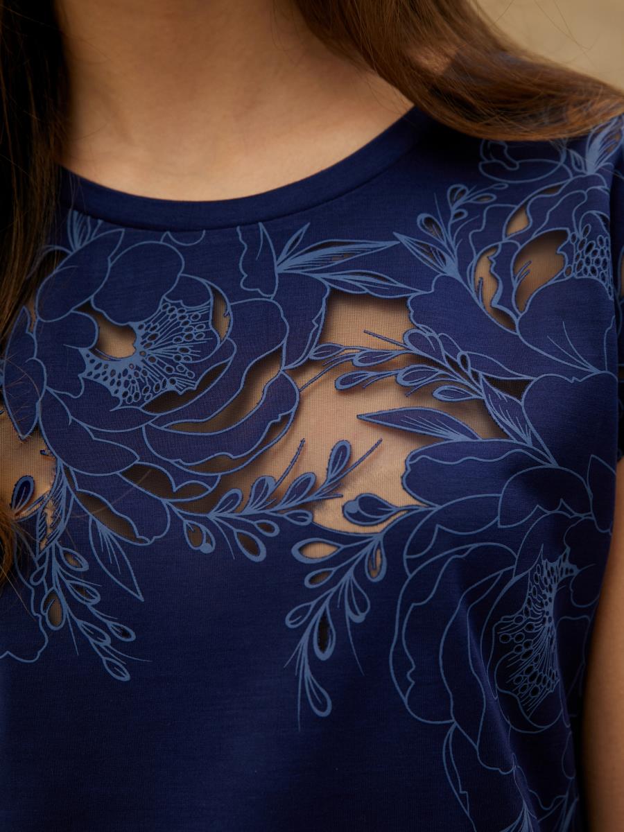 Футболка "Floral Shadow", темно-синий, BeGood 1