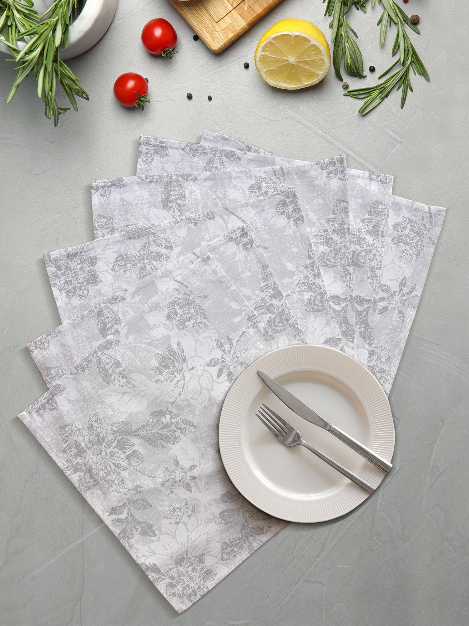 Комплект салфеток Унисон Grey jacquard 0