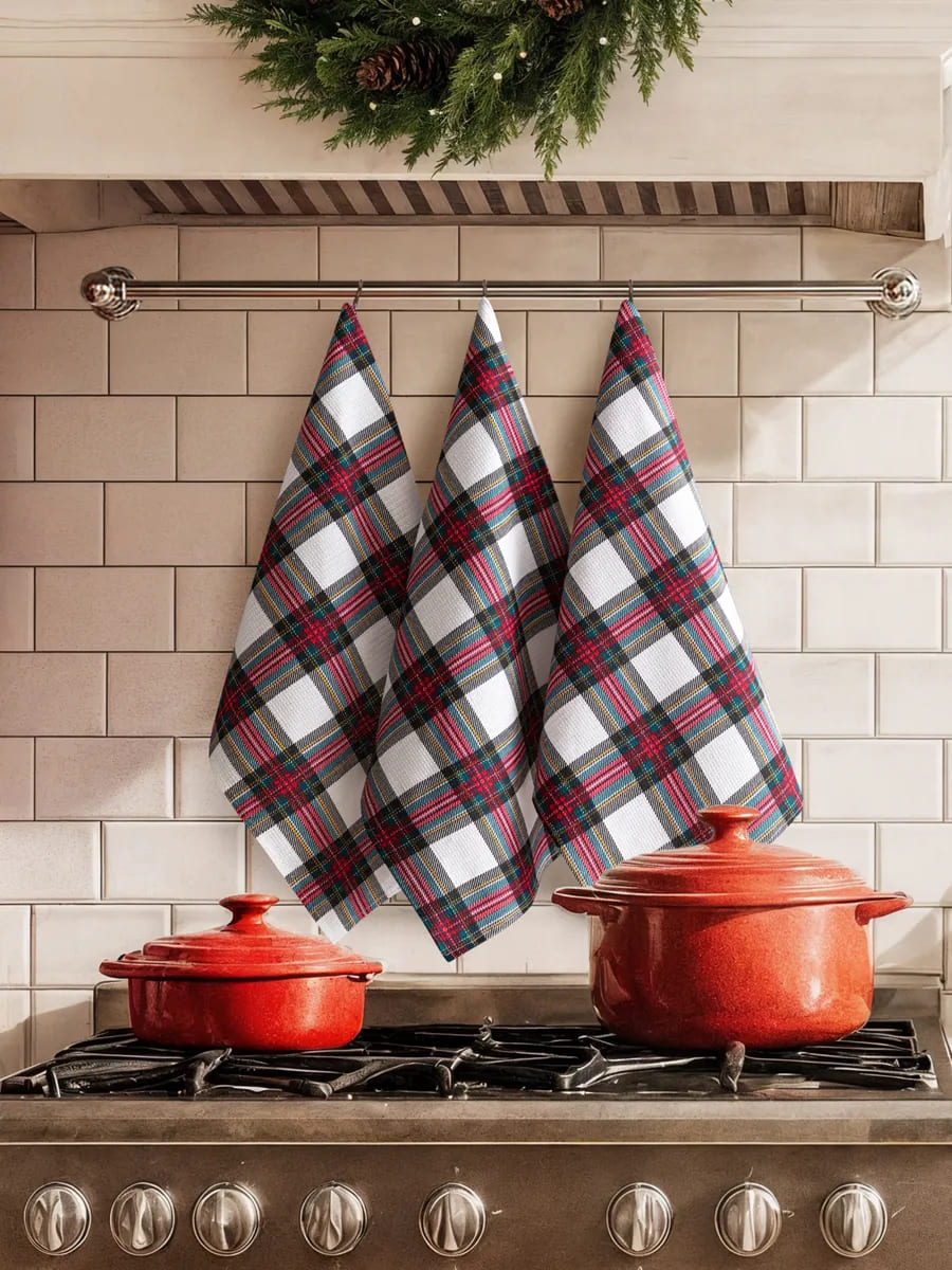 Комплект полотенец Унисон белая клетка 1