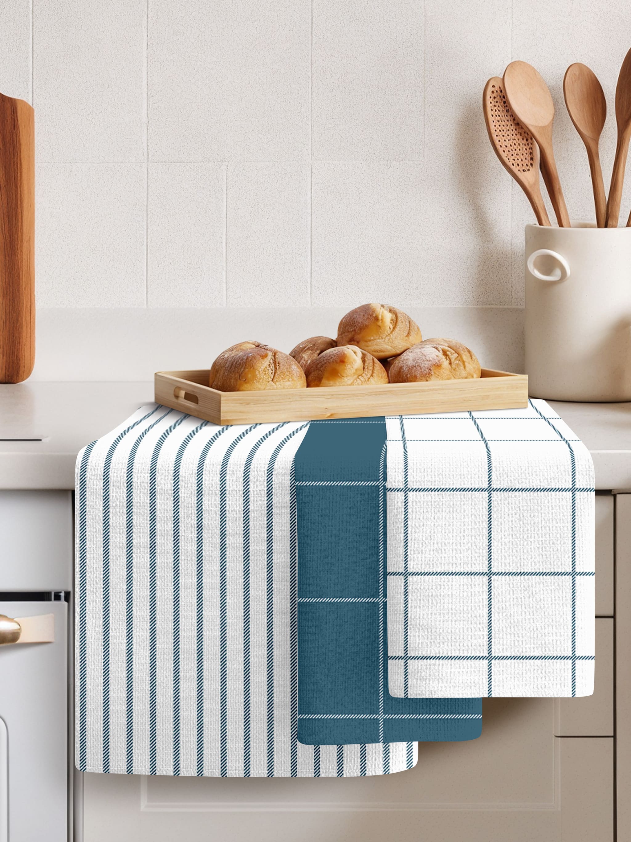 Комплект полотенец Унисон Синий минималистичный 1