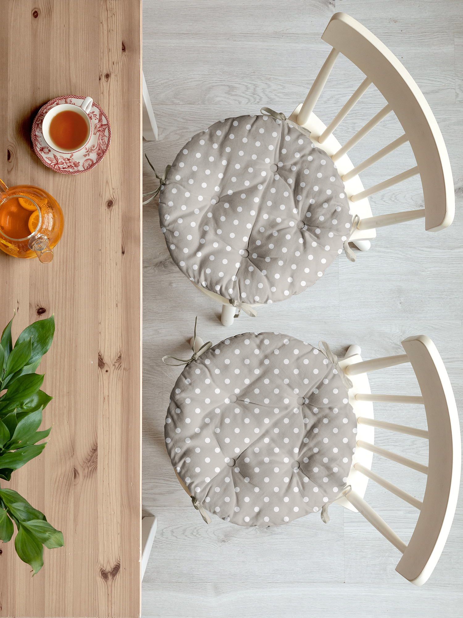 Комплект подушек на стул с тафтингом "Горох", Mia Cara 1