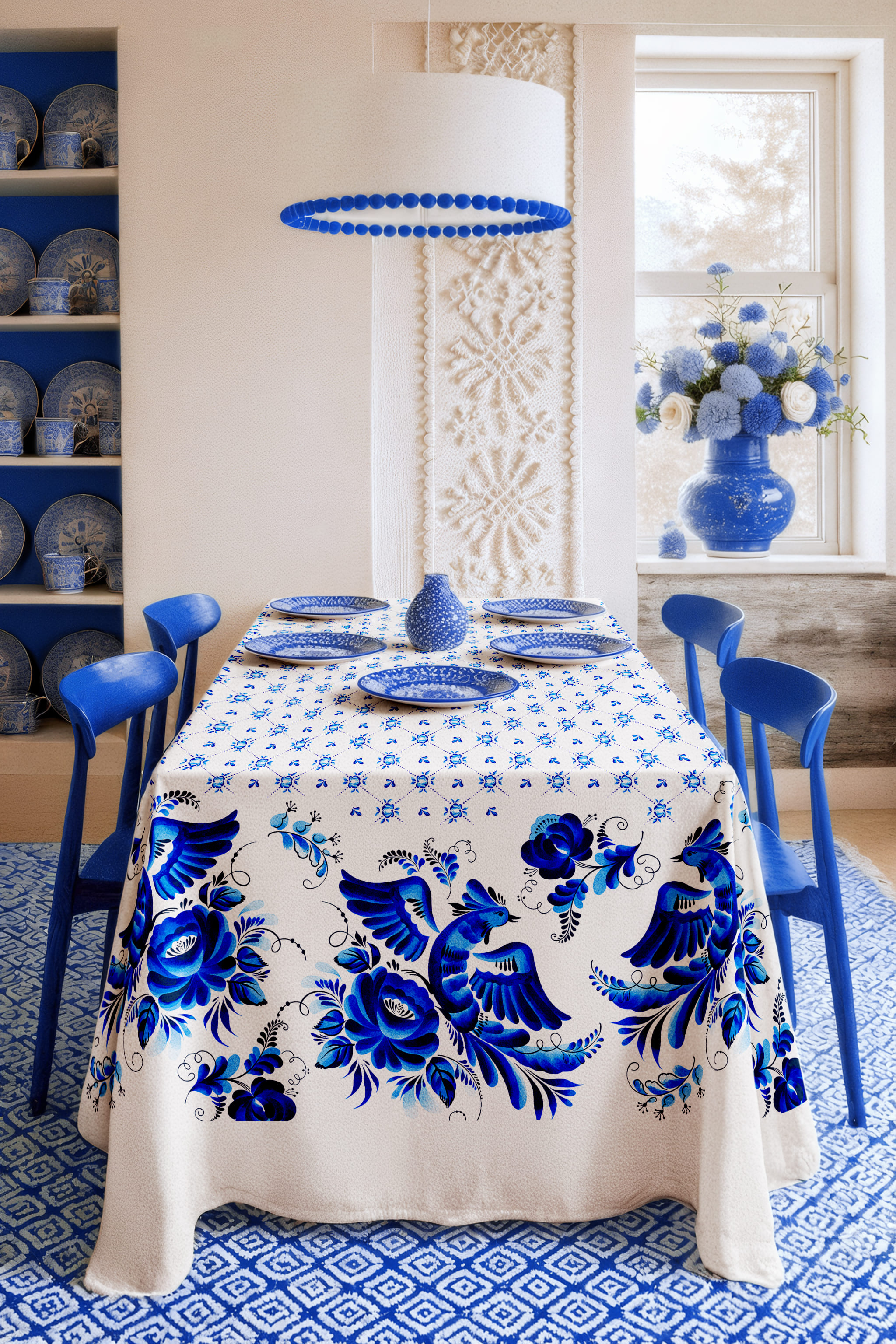 Скатерть Унисон Гжель 1