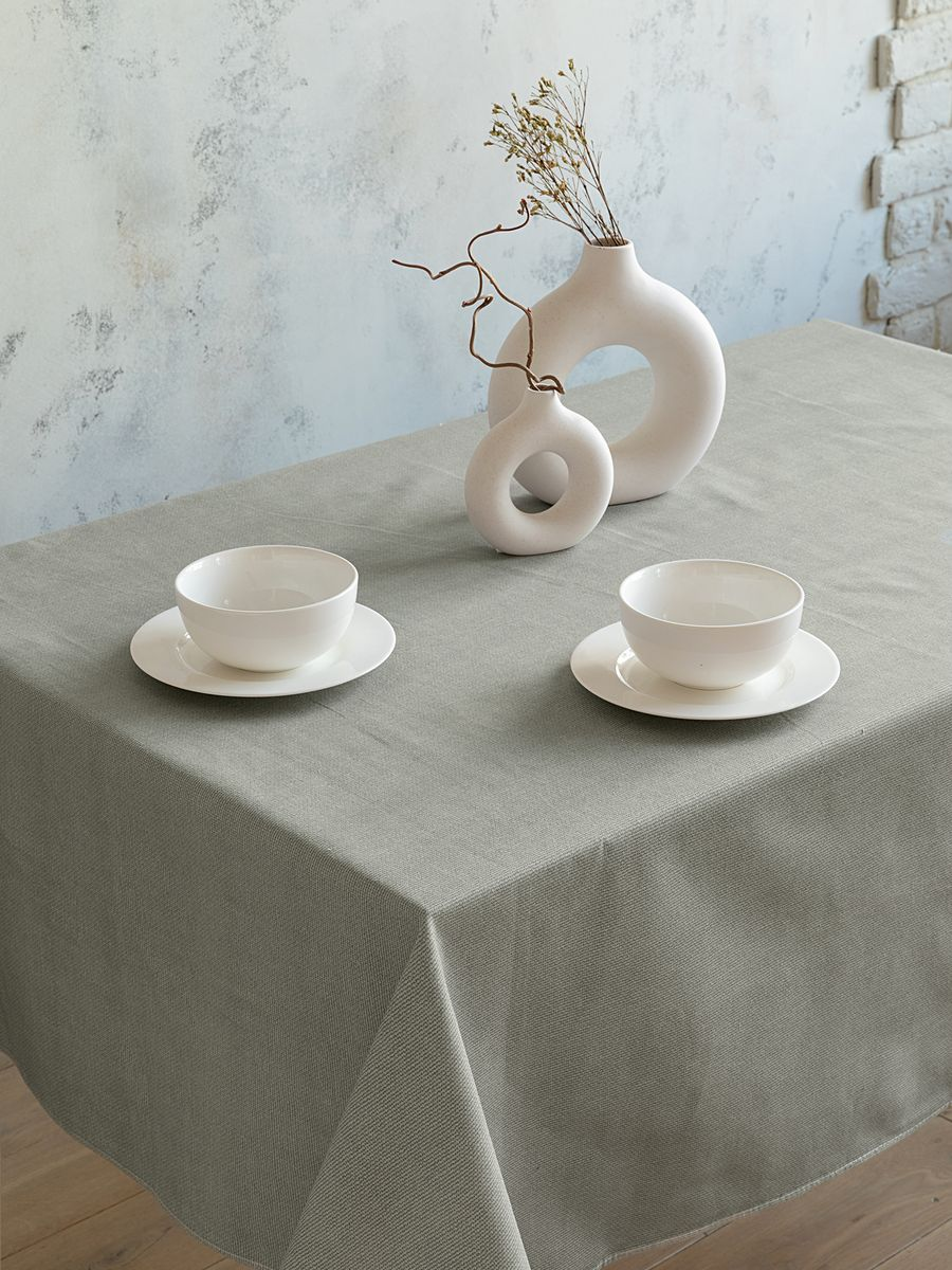 Комплект скатерть рогожка + 6 салфеток "Basic", Унисон 1