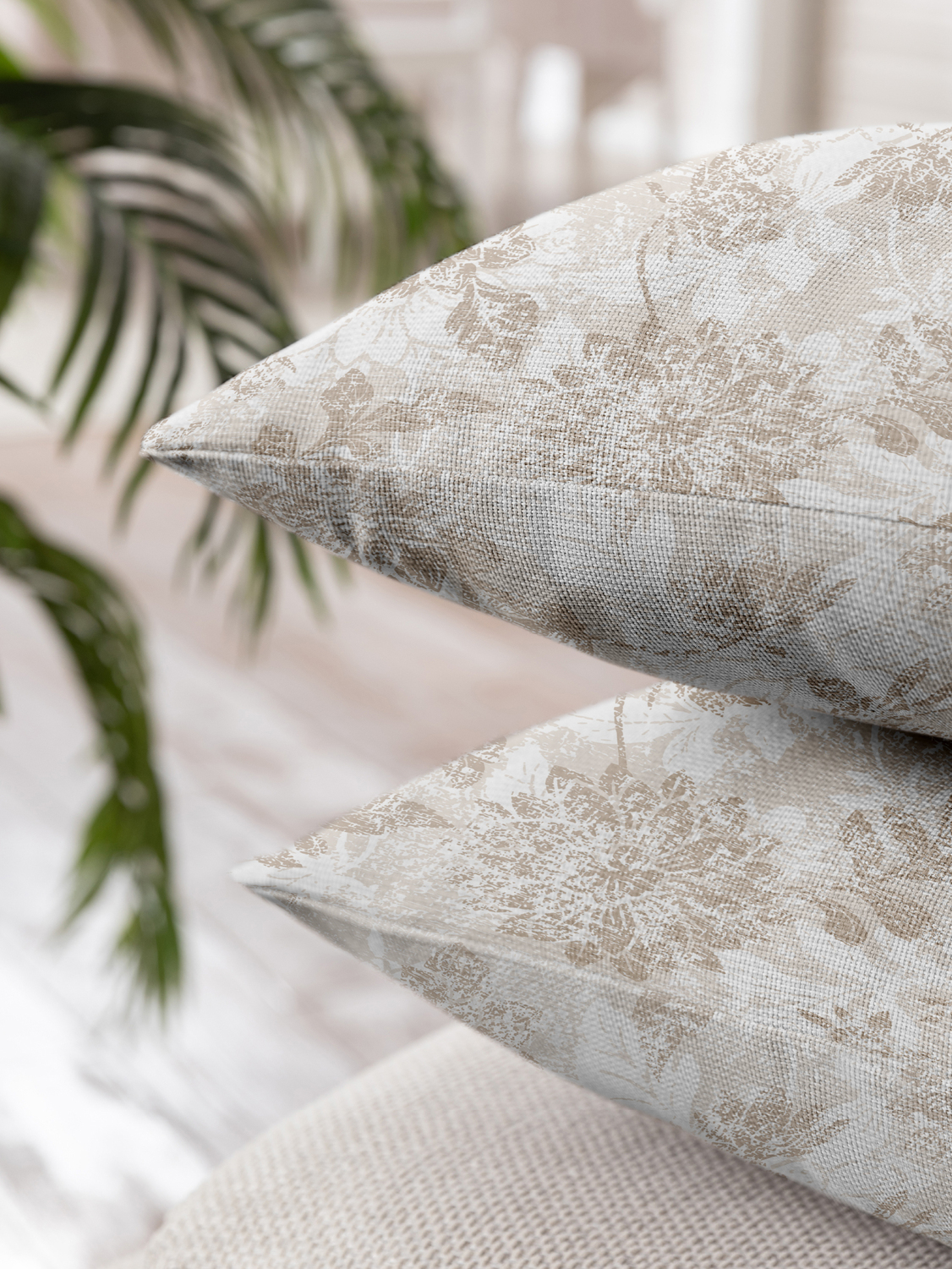 Наволочка декоративная Унисон Бежевый жаккард 0