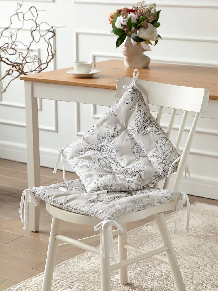 Комплект плоских квадратных подушек на стул "Bottega Verde", Mia Cara 0