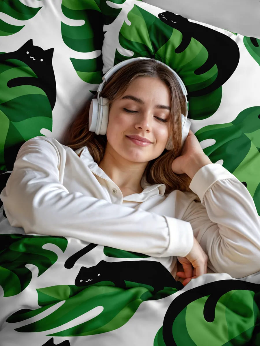 Постельное бельё Crazy Getup Cat leaf 2