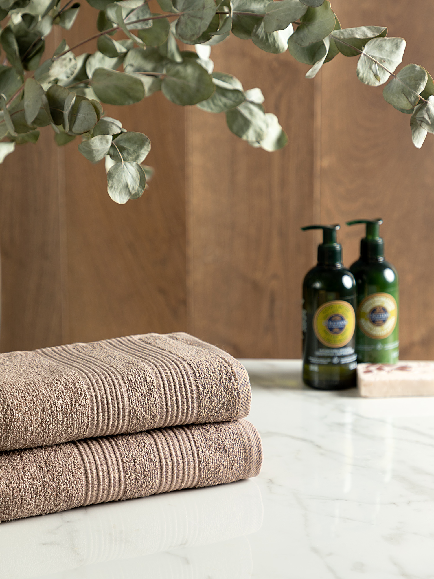 Комплект махровых полотенец "Raffle", тауп, Унисон 0