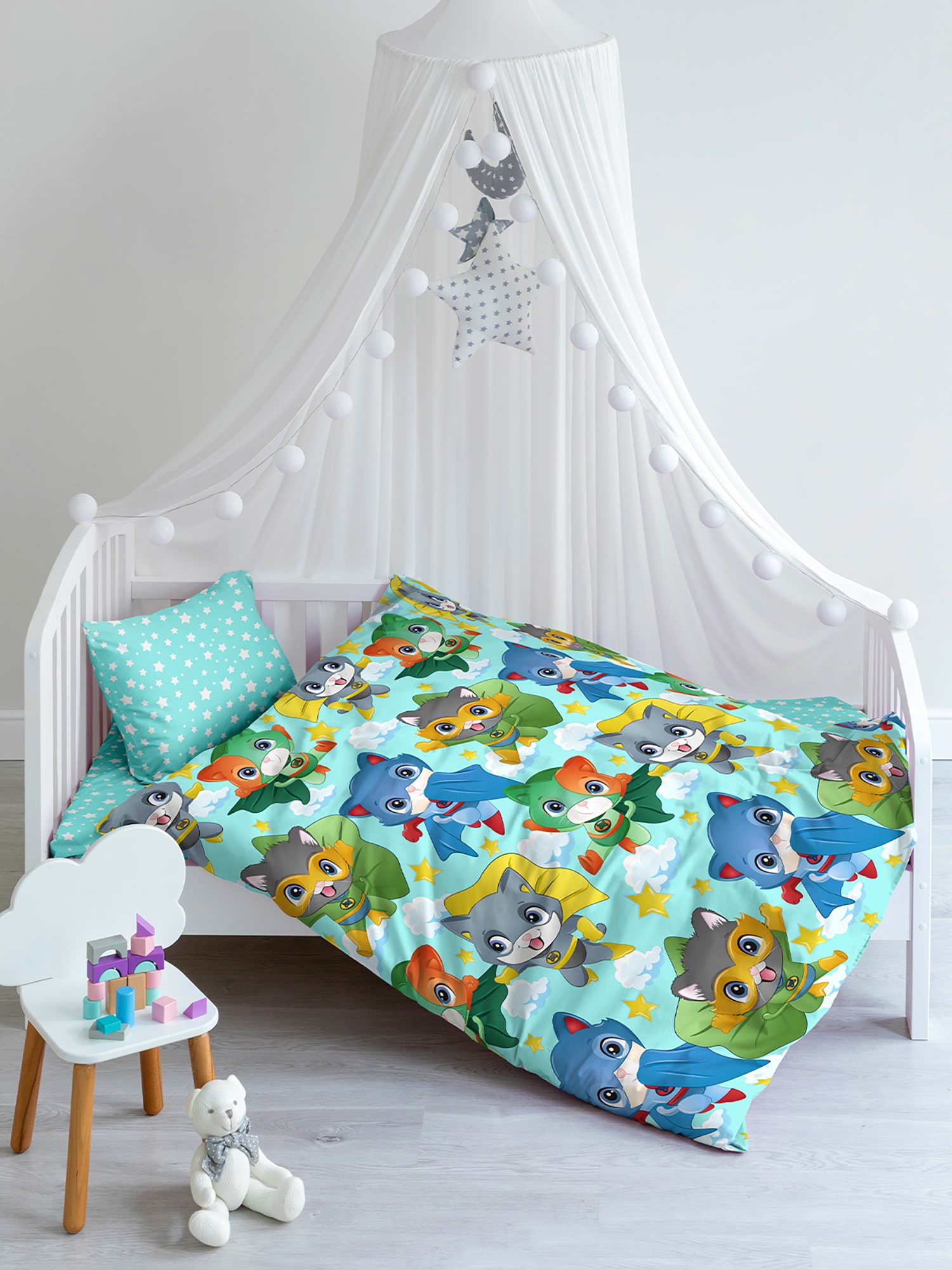 Пододеяльник Juno Супергерои котята 1