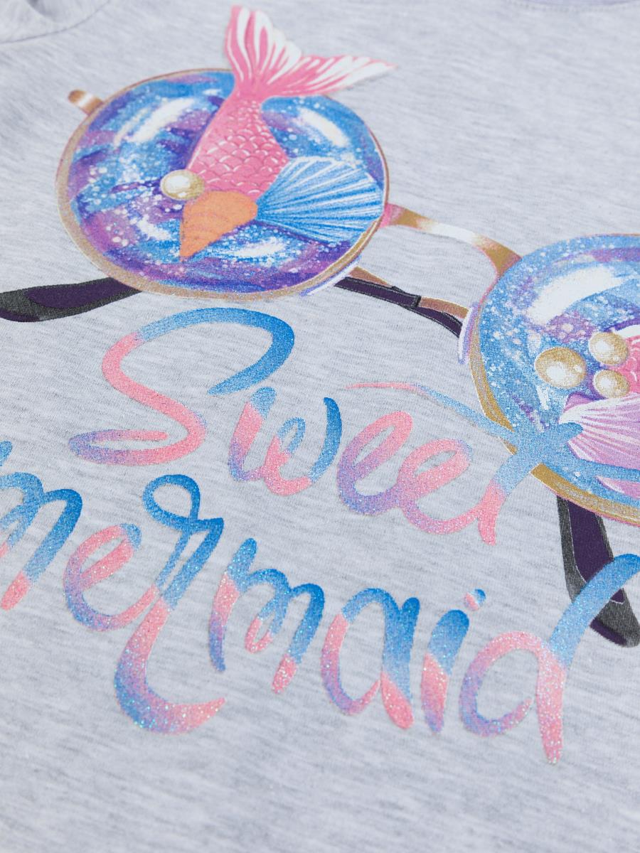 Футболка "MERMAID", серый меланж, Juno 1