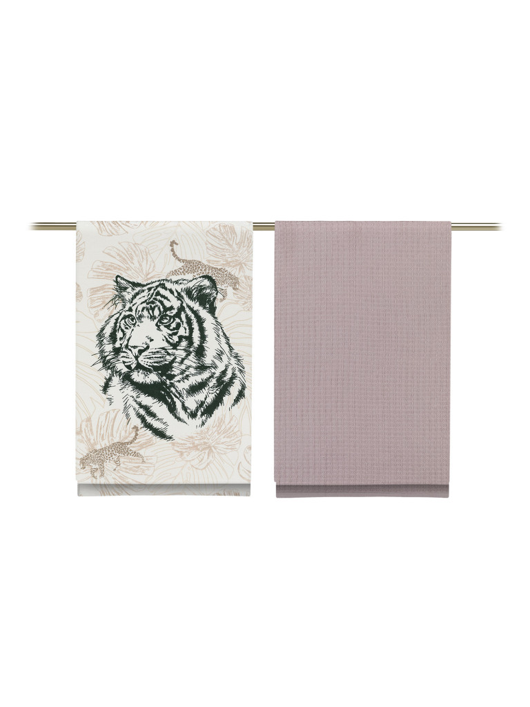 Кухонный комплект (махровое + вафельное полотенце) "Магия Тигра", Mia Cara 2