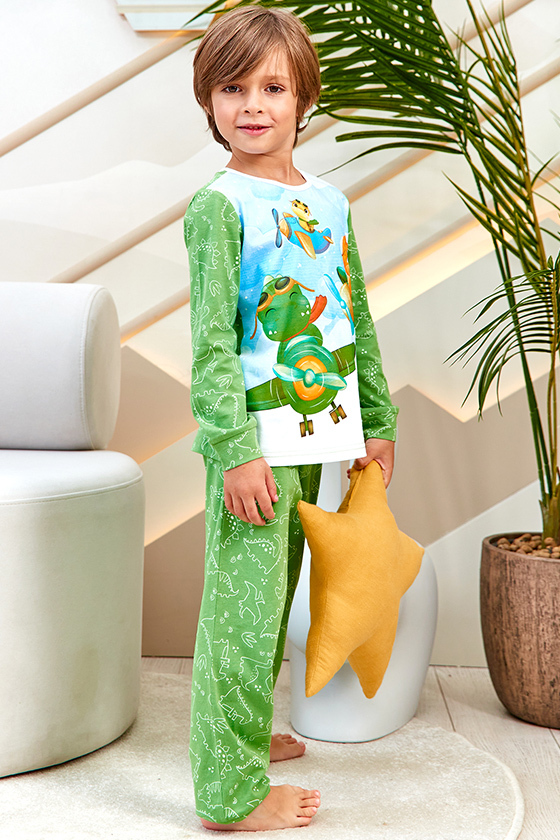Пижама Sleepwear Boys Зеленый Динозаврики, Juno 6