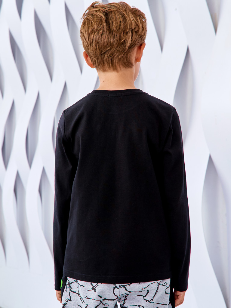 Лонгслив "MAKE CONTACT", черный, Juno 2