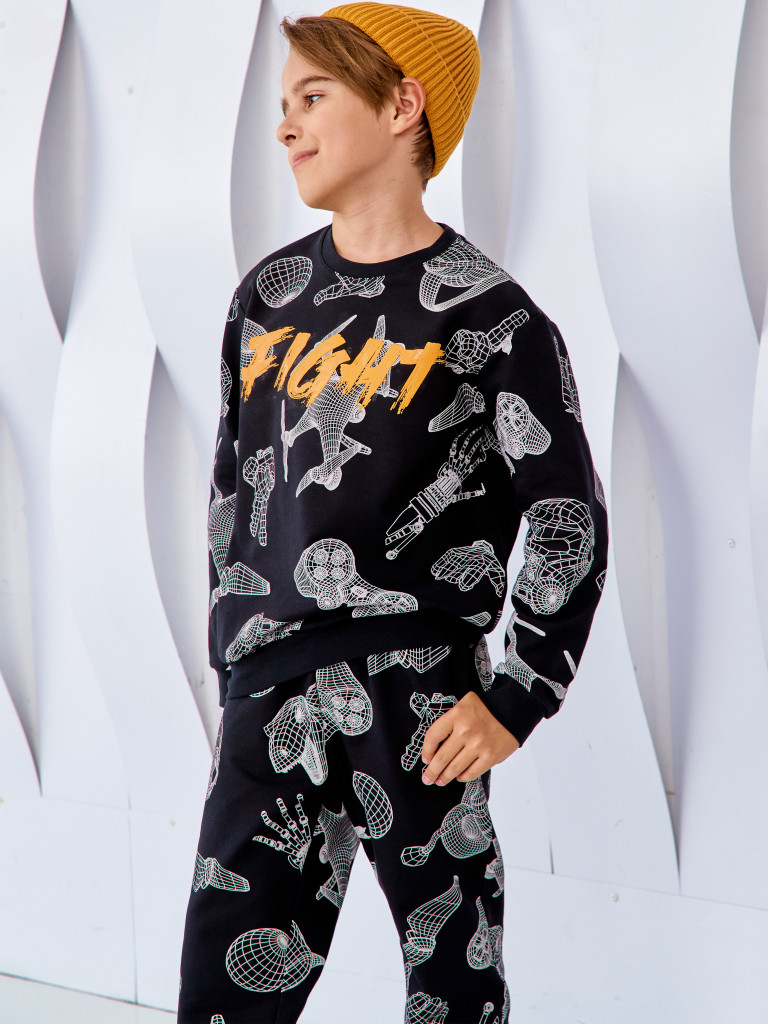 Свитшот "CYBER BRO", черный, Juno 4