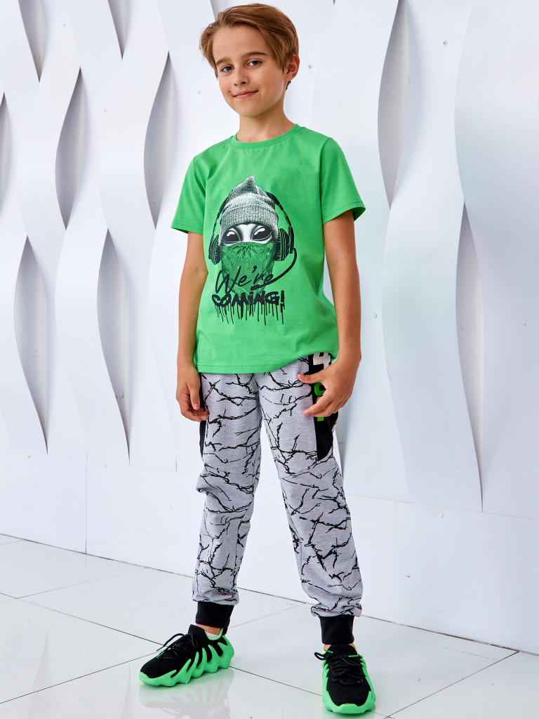 Футболка "MAKE CONTACT", лайм, Juno 4