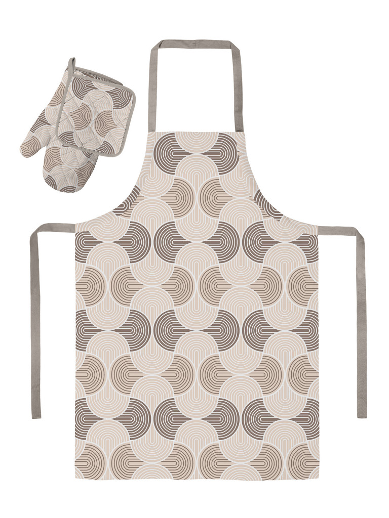 Комплект кухонный рогожка (прихватка + рукавица + фартук) "Vogue", Унисон 0