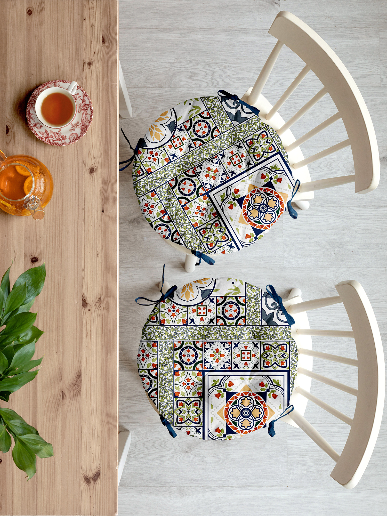 Комплект подушек на стул "Азулежу", Mia Cara 0