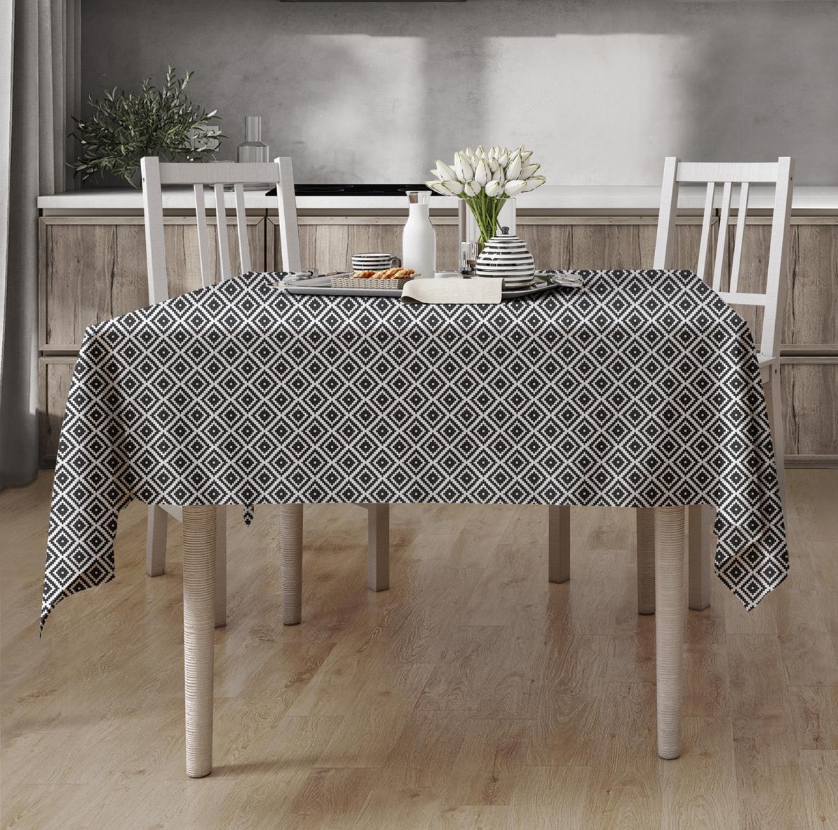 Скатерть Fine Line Ромбы черно-белые 0