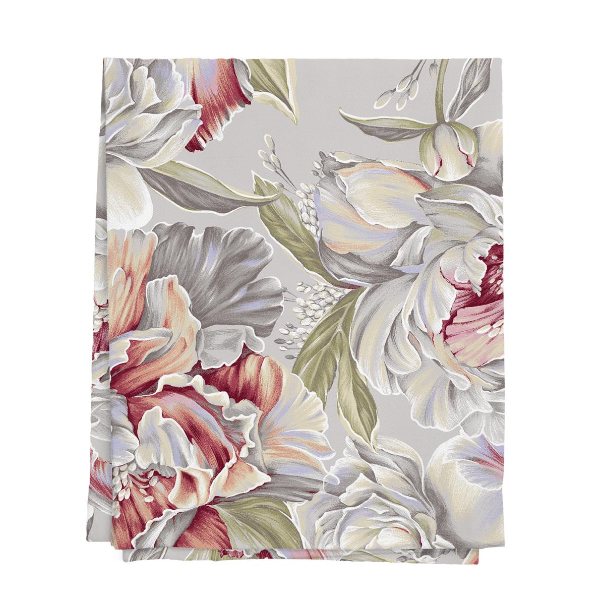 Скатерть рогожка "Душистый пион", Mia Cara 1