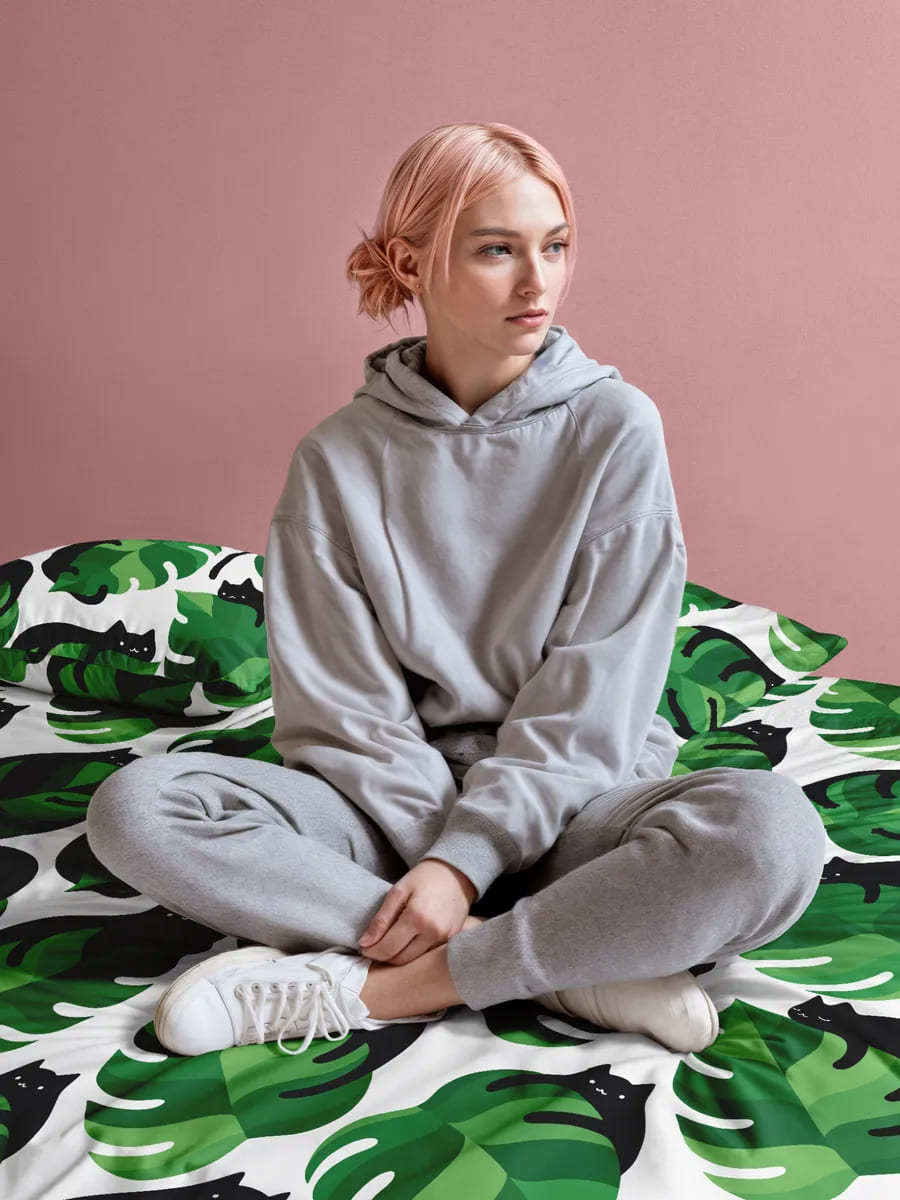 Постельное бельё Crazy Getup Cat leaf 3