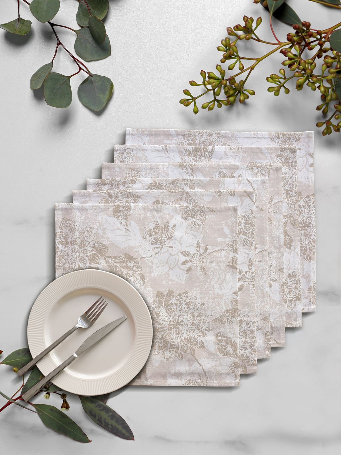 Комплект салфеток Унисон Бежевый жаккард 0