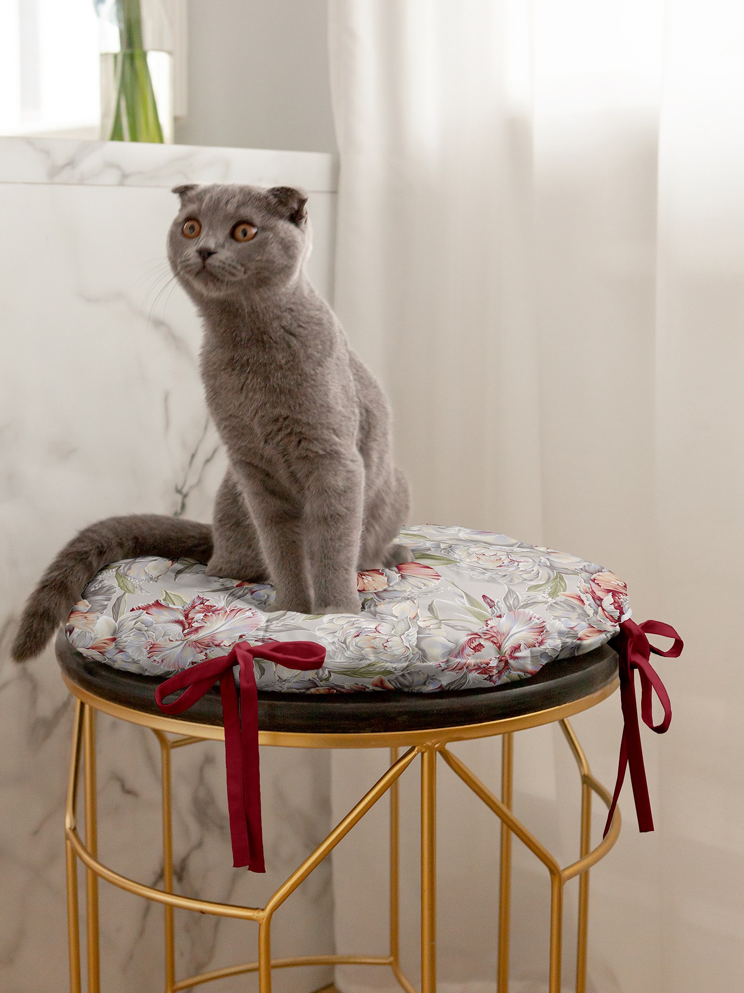 Комплект подушек на стул с тафтингом "Душистый пион", Mia Cara 1