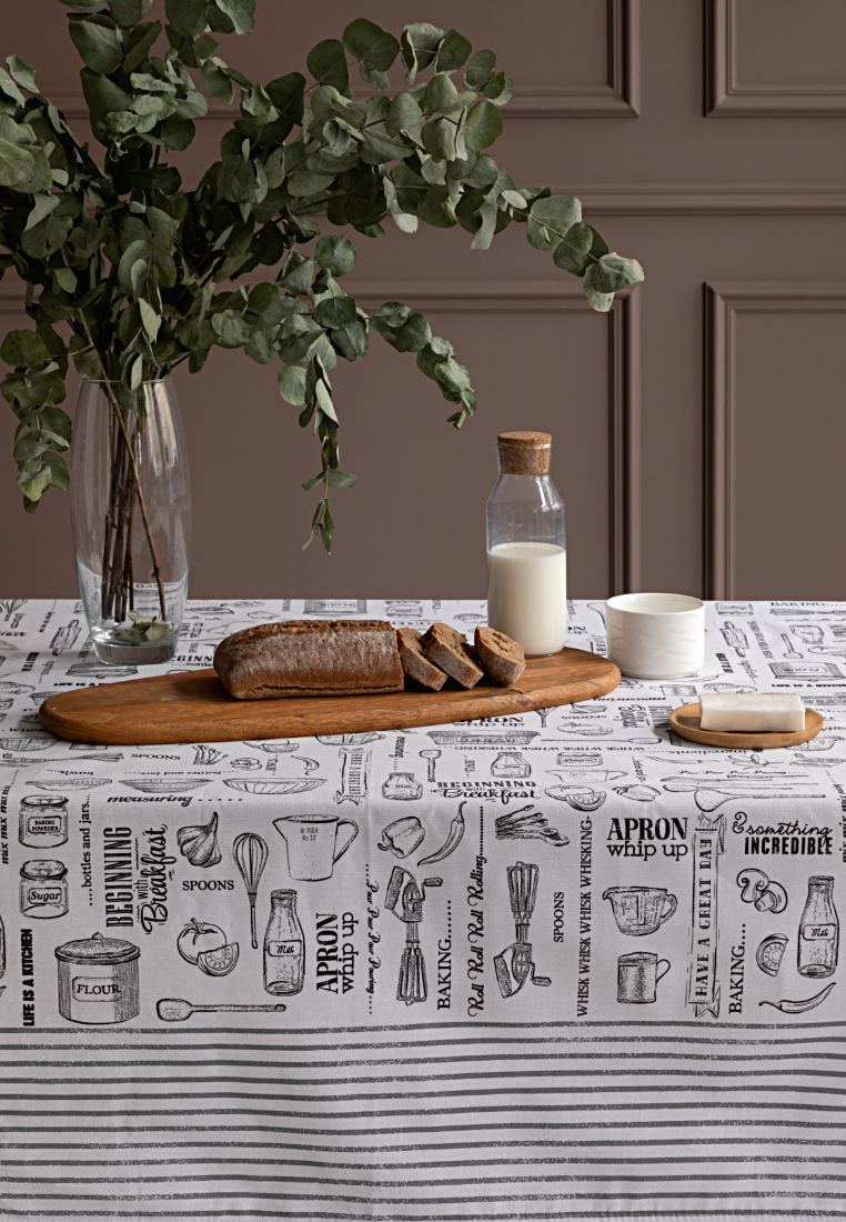 Скатерть рогожка "Loft Café", вариант 2, Унисон 4