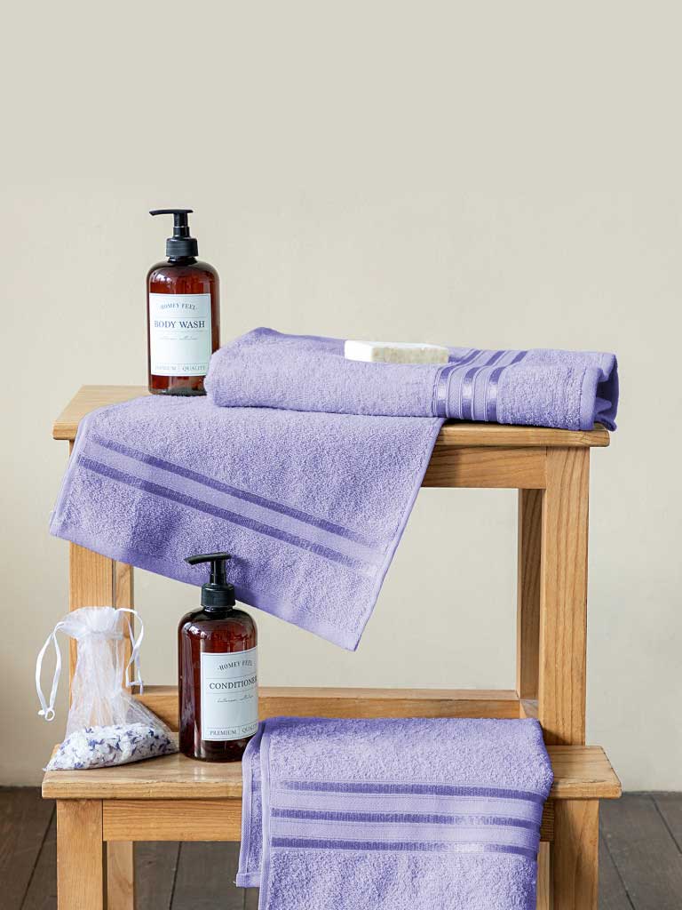 Комплект махровых полотенец "Элегант", лавандовый, Унисон 1