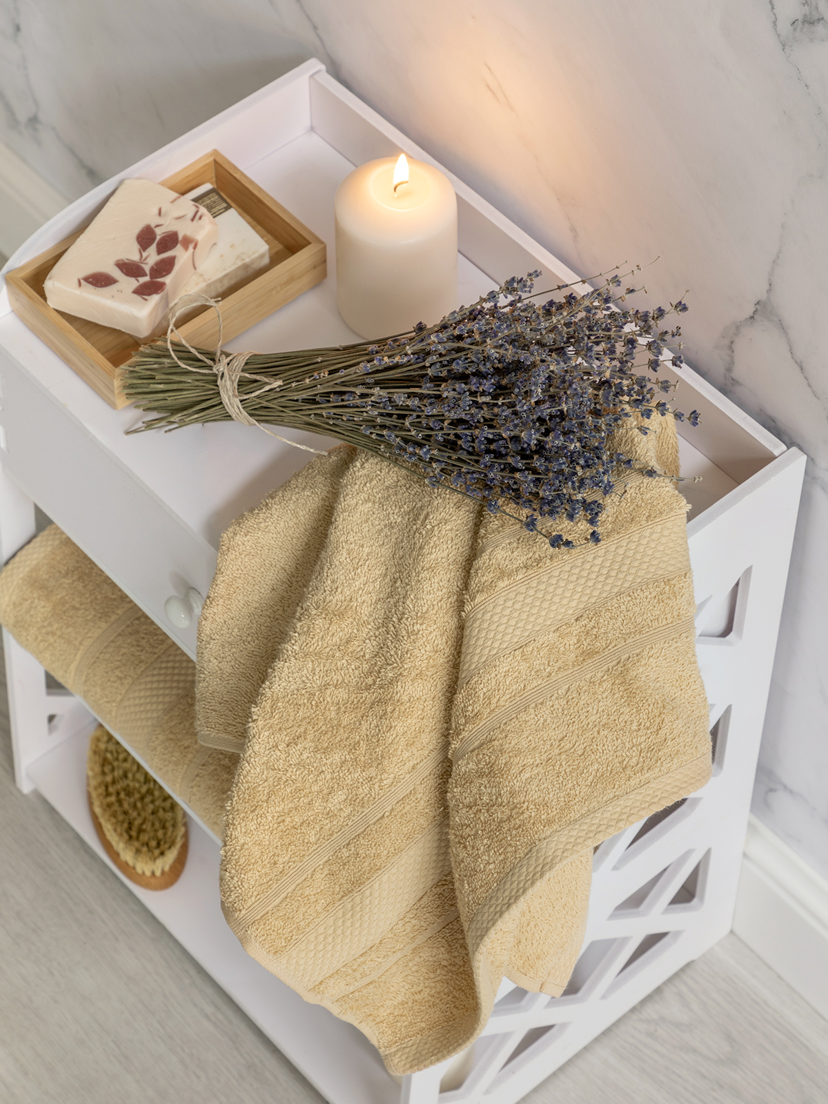 Комплект махровых полотенец "Барбара", карамель, Mia Cara 2