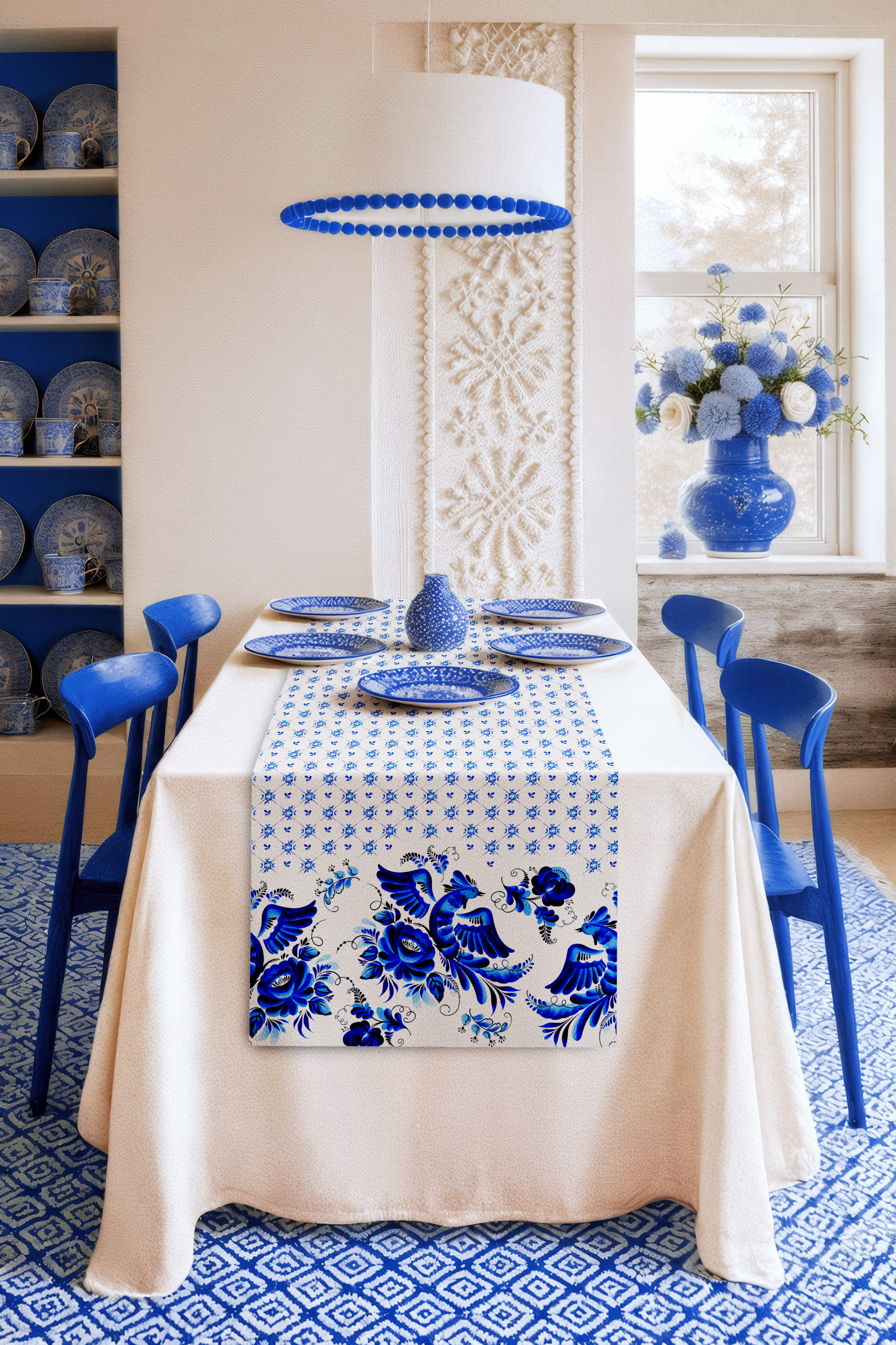 Скатерть-дорожка Унисон Гжель 0