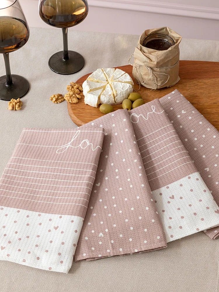 Комплект вафельных полотенец "Love", Унисон 1