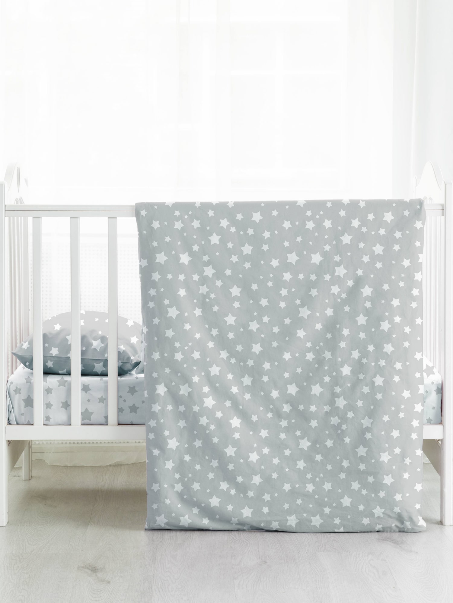 Постельное бельё Juno Grey stars 2