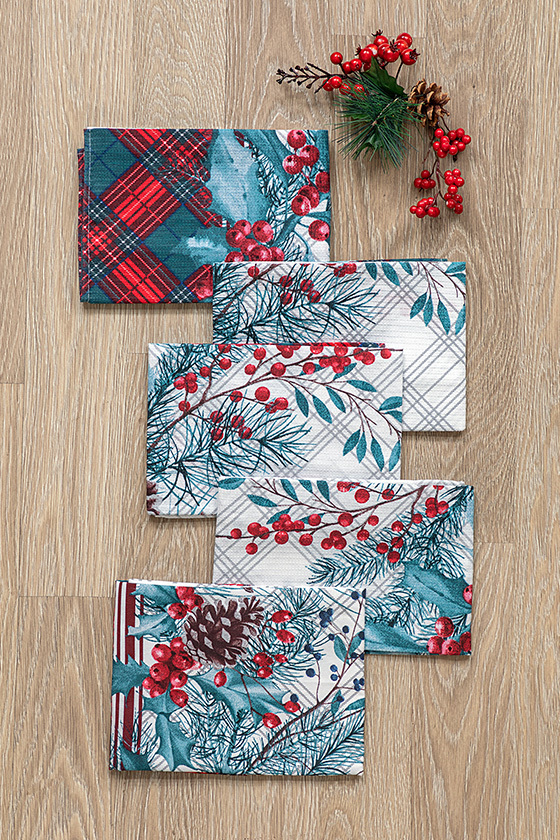 Комплект вафельных полотенец "Celebration", Унисон 6