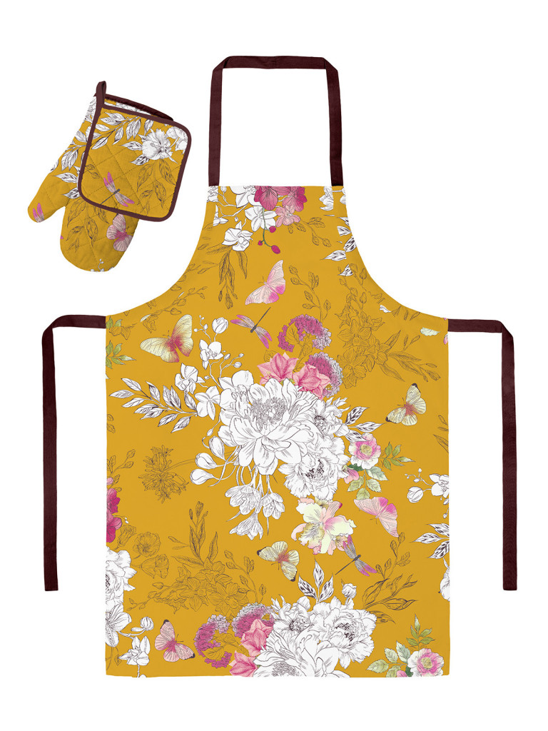 Кухонный комплект (прихватка + прихватка-рукавица + фартук) "Arancia di Capri", Унисон 1