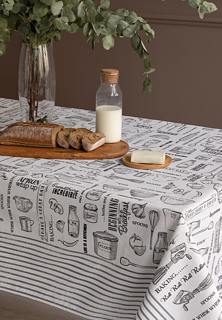 Скатерть рогожка "Loft Café", вариант 2, Унисон 3